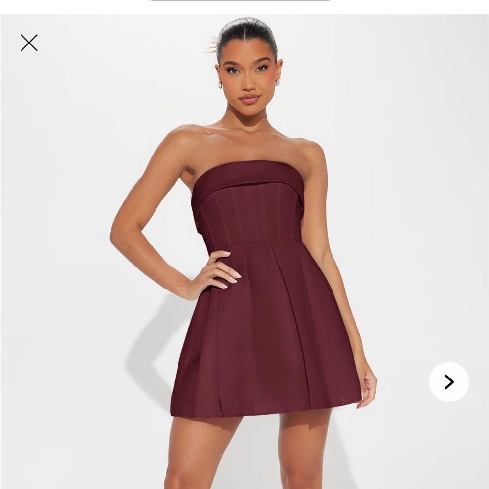 Fashion Nova Deep Burgundy Dress